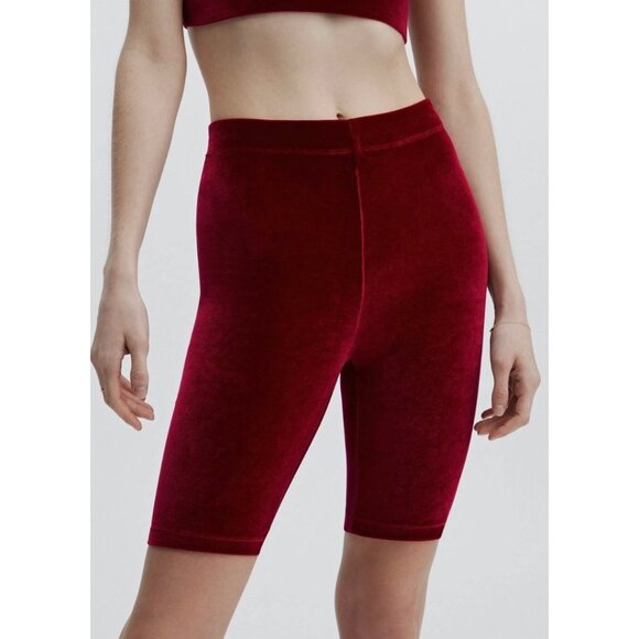 FABLETICS Velour Leggings Biker Shorts Bundle of 3 Sz L Brown Red Purple Active - Picture 6 of 7